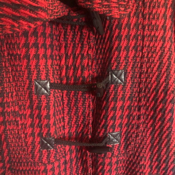 🎁Black and Red Thigh Length Pea Coat🎁 - Picture 2 of 8